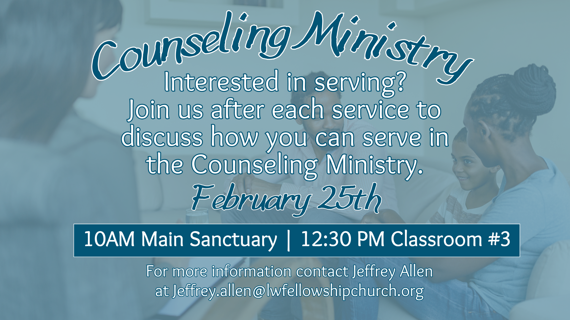 Counseling Ministry Informational head image