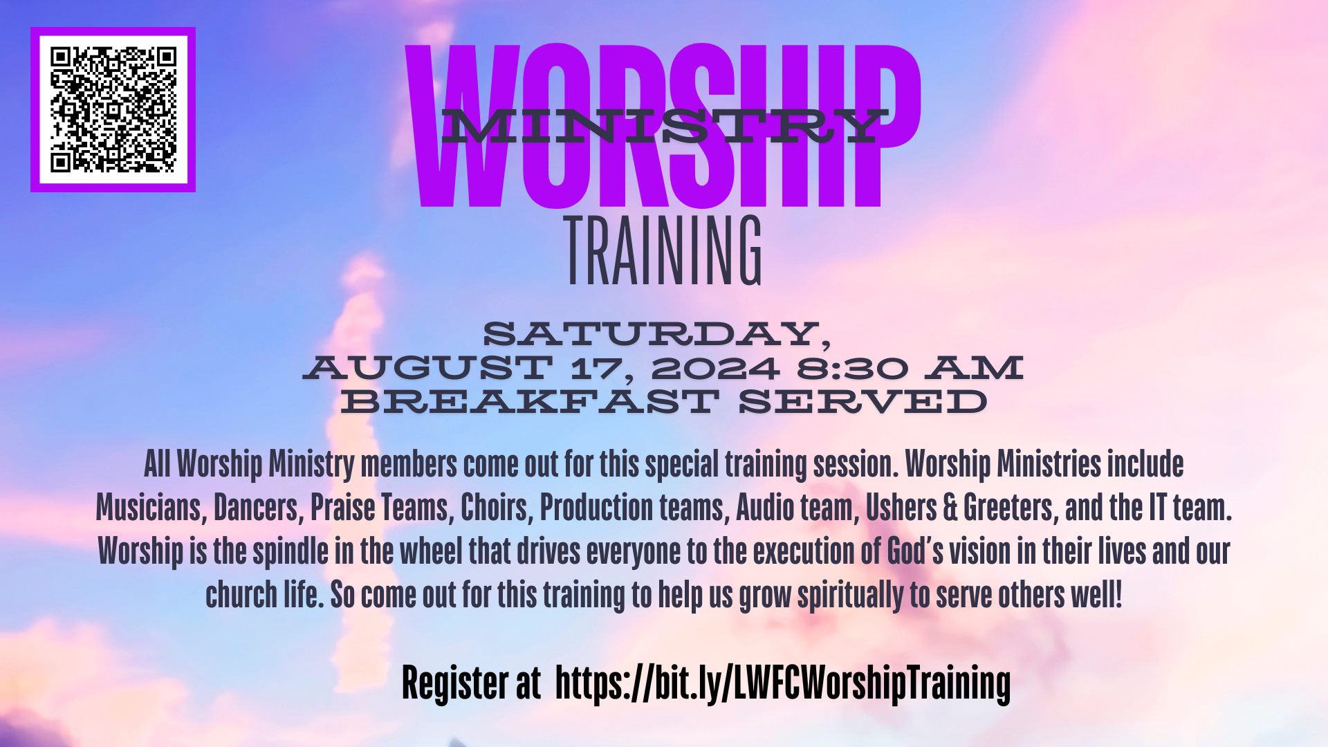 Worship Ministry Training – 8/17/24 head image